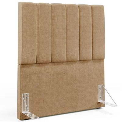 Kit Cabeceira Cama Box Solteiro 100cm Com Calçadeira Baú Dália W01 Linho Bege Escuro - Lyam Decor