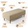 Puff Decorativo Sala de Estar Bali W01 Pés Palito 120x50 cm Linho Bege Escuro - Lyam Decor