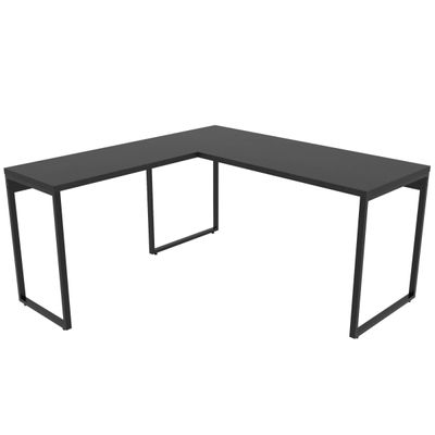 Kit 02 Mesas Escritório Home Office Estilo Industrial em L Form C01 150x150 Preto Onix - Lyam Decor