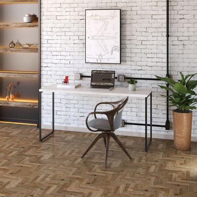 Kit 02 Mesas Para Escritório e Home Office Industrial Aspen 150 cm C01 Snow - Lyam Decor