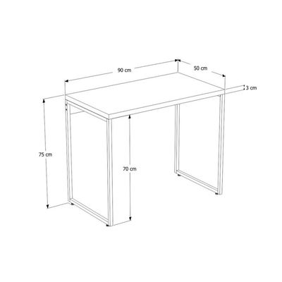 Kit 02 Mesas Para Escritório e Home Office Industrial Aspen 90 cm C01 Onix - Lyam Decor