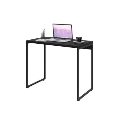 Kit 02 Mesas Para Escritório e Home Office Industrial Aspen 90 cm C01 Onix - Lyam Decor