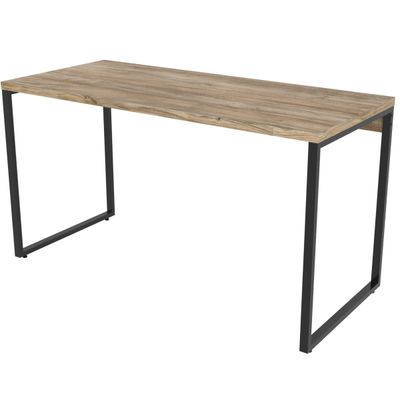 Kit 02 Mesas Para Escritório Home Office Estilo Industrial Form C01 135 cm Carvalho - Lyam Decor