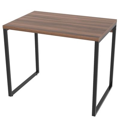 Kit 02 Mesas Para Escritório Home Office Estilo Industrial Form C01 90 cm Nogal - Lyam Decor