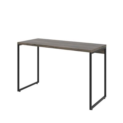 Kit Estante Areta 5 Prateleiras com Mesa Industrial Aspen 120cm C01 Carvalho Dark - Lyam Decor