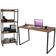 Kit Mesa Para Escritório com Estante 4 Prateleiras Industrial Form C01 120 cm Nogal - Lyam Decor
