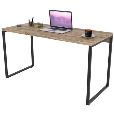 Kit Mesa Para Escritório com Estante 4 Prateleiras Industrial Form C01 135 cm Carvalho - Lyam Decor