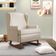 Kit 2 Poltronas Amamentação Com Balanço Malu Base Madeira P02 Facto Pérola Metalizado - Lyam Decor