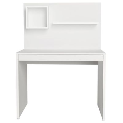 Mesa Para Escritório Escrivaninha com Painel Home Office First A02 Branco - Lyam Decor