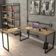Mesa Para Escritório Home Office Estilo Industrial em L Form C01 150x150cm Carvalho - Lyam Decor