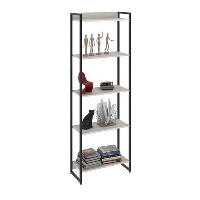 Kit 2 Estantes Multiuso Escritório Industrial 5 Prateleiras Areta 186x60cm C01 Snow - Lyam Decor