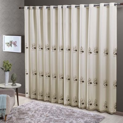 Cortina Dupla 24 Ilhoses 300x250cm Doha Caqui Sultan