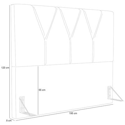 Cabeceira Cama Box Casal King 195 cm Aurora W01 Linho Rosê - Lyam Decor