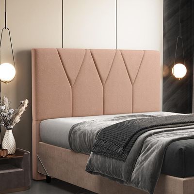 Cabeceira Cama Box Casal King 195 cm Aurora W01 Linho Rosê - Lyam Decor