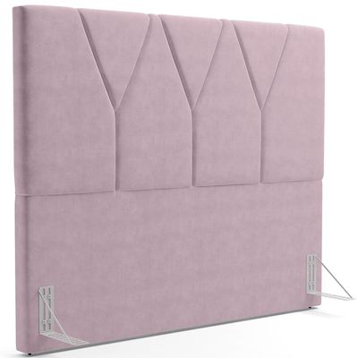 Cabeceira Cama Box Casal  King 195 cm Aurora W01 Suede Rosê - Lyam Decor