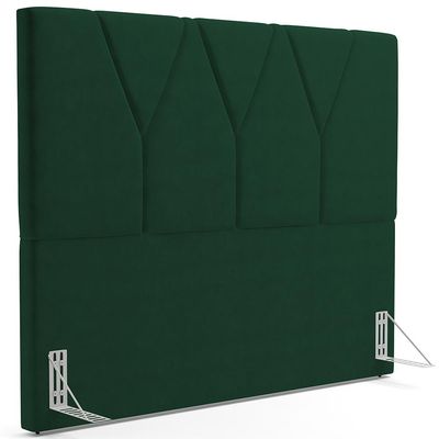 Cabeceira Cama Box Casal Queen 160 cm Aurora W01 Suede Verde Musgo - Lyam Decor