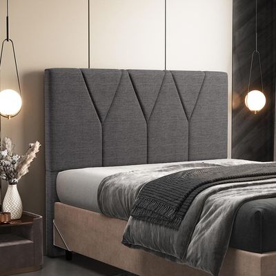 Cabeceira Cama Box Casal King 195 cm Aurora W01 Linho Cinza Escuro - Lyam Decor