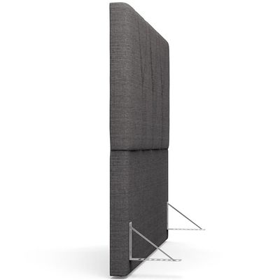 Cabeceira Cama Box Casal King 195 cm Aurora W01 Linho Cinza Escuro - Lyam Decor
