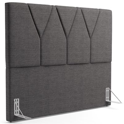 Cabeceira Cama Box Casal King 195 cm Aurora W01 Linho Cinza Escuro - Lyam Decor