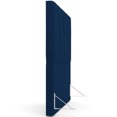 Cabeceira Cama Box Casal King 195 cm Aurora W01 Suede Azul Marinho - Lyam Decor