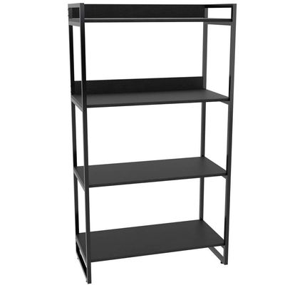 Estante Multiuso 4 Prateleiras Escritório Estilo Industrial Form C01 146x80 cm Preto Onix - Lyam Decor