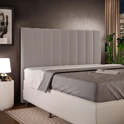 Cabeceira Cama Box Casal Queen 160 cm Dália W01 Bouclê Bege - Lyam Decor