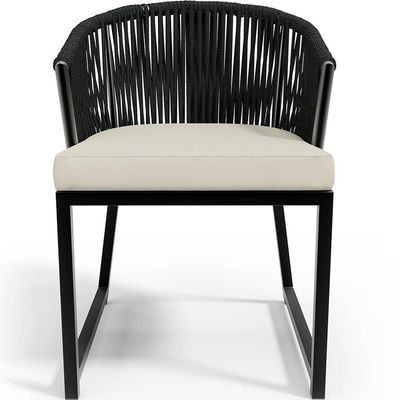 Kit 02 Cadeiras Decorativas Para Área Gourmet Cozinha Corda Náutica Bethari D04 Preto - Lyam Decor