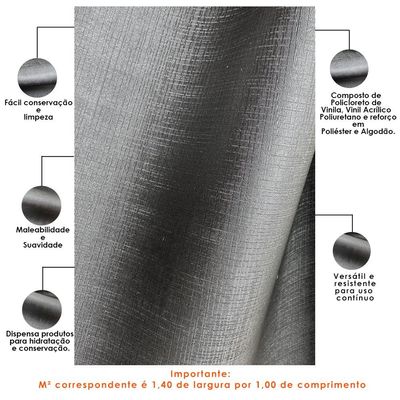 Tecido Sintético Facto Dunas Preto Para Poltrona Cabeceira Estofado Decoração T02 Metro - Lyam Decor