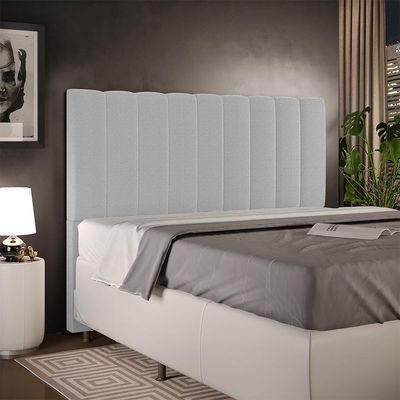Cabeceira Cama Box Casal King 195 cm Dália W01 Bouclê Cinza - Lyam Decor