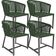 Kit 04 Cadeiras Decorativas Para Área Gourmet Cozinha Corda Náutica Belize D04 Verde - Lyam Decor