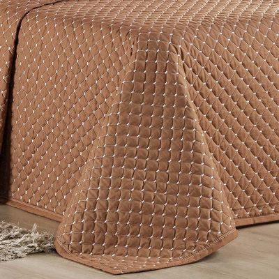 Kit Cobre Leito Vênus King Dupla Face Micropercal 200 Fios Liso 3 Peças - Terracota