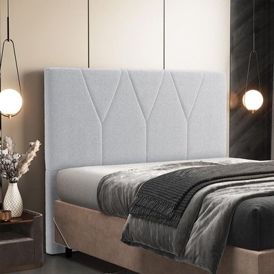 Cabeceira Cama Box Casal 140 cm Aurora W01 Bouclê Cinza - Lyam Decor