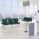 Cadeira Longarina 3 Lugares Aeroporto Recepção Cromado Baixa Flexi P03 Poliéster Verde - Lyam