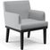 Kit 02 Poltronas Decorativas Sala de Estar Base Preto Beatriz W01 Linho Cinza - Lyam Decor