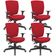 Kit 04 Cadeiras Escritório Diretor Office Giratória Preto Alta Flexi P03 Poliéster Vermelho - Lyam