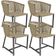 Kit 04 Cadeiras Decorativas Para Área Gourmet Cozinha Corda Náutica Belize D04 Bege - Lyam Decor