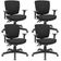 Kit 04 Cadeiras Escritório Executiva Office Giratória Preto Baixa Flexi P03 Poliéster Preto - Lyam