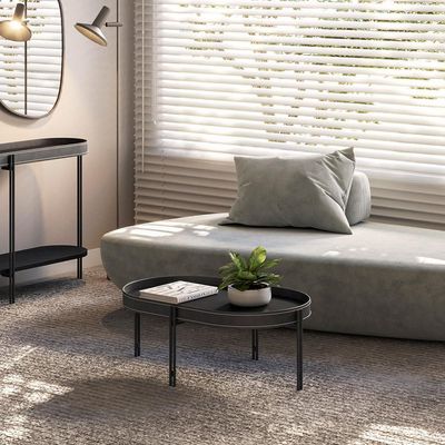 Mesa de Centro Decorativo Para Sala de Estar Industrial Nord L05 Preto - Lyam Decor