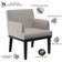 Poltrona Decorativa Para Sala De Estar Base Preto Beatriz W01 Linho Bege - Lyam Decor