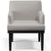 Poltrona Decorativa Para Sala De Estar Base Preto Beatriz W01 Linho Bege - Lyam Decor
