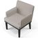 Poltrona Decorativa Para Sala De Estar Base Preto Beatriz W01 Linho Bege - Lyam Decor