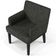 Poltrona Decorativa Para Sala De Estar Base Preto Beatriz W01 Linho Chumbo - Lyam Decor