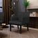 Poltrona Decorativa Para Sala De Estar Base Preto Beatriz W01 Linho Chumbo - Lyam Decor