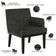 Poltrona Decorativa Para Sala De Estar Base Preto Beatriz W01 Linho Chumbo - Lyam Decor
