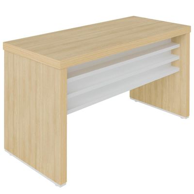 Mesa Para Escritório E Home Office Atria Executiva 135 Cm A02 Carvalho Branco - Lyam Decor