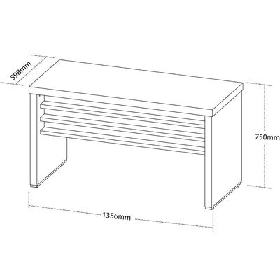 Mesa Para Escritório E Home Office Atria Executiva 135 Cm A02 Carvalho Branco - Lyam Decor