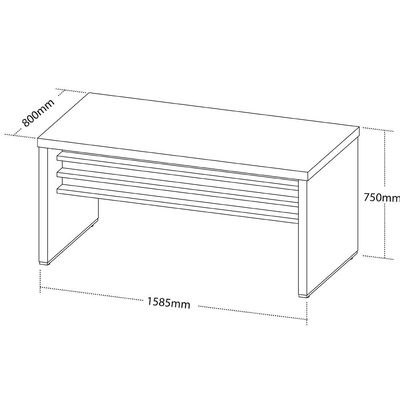Mesa Para Escritório E Home Office Atria Executiva 158 Cm A02 Carvalho Branco - Lyam Decor