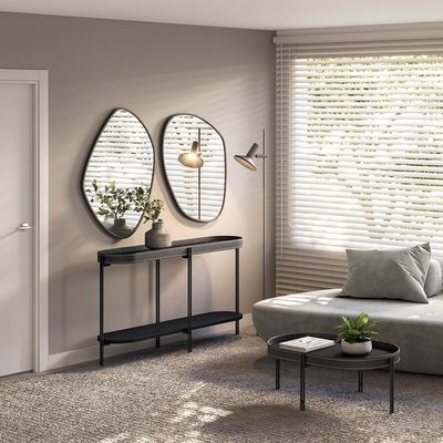 Aparador Decorativo Industrial Para Sala de Estar Jantar Sintético Nord L05 Preto - Lyam Decor