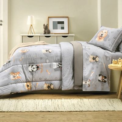 Colcha Casal Infantil Dupla Face Alg. 200 Fios Dog Karsten