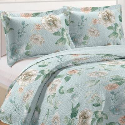 Kit Cobre Leito Colcha Casa Scarpa Mix Queen Estampado Dupla Face Floral 3 Peças - Marli